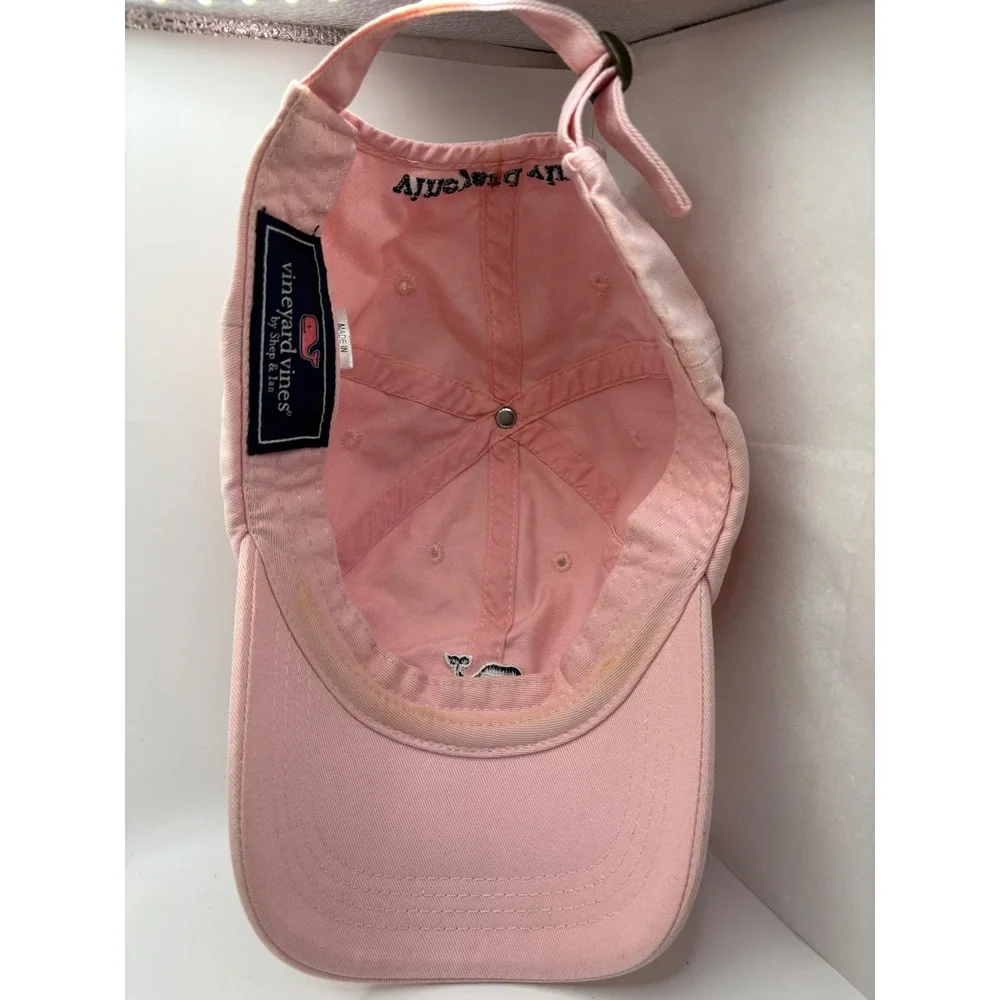 Vineyard Vines‎ Womens Pink Cotton Whale Logo Adjustable Baseball Cap Hat